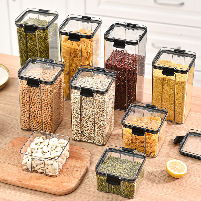 Tea Coffee Sugar Container - 1-4PCS Sealed Jars Kitchen Organizer Grain