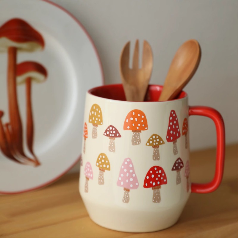 Coffee Tea English - European Style Ceramic Mushroom Water Cup