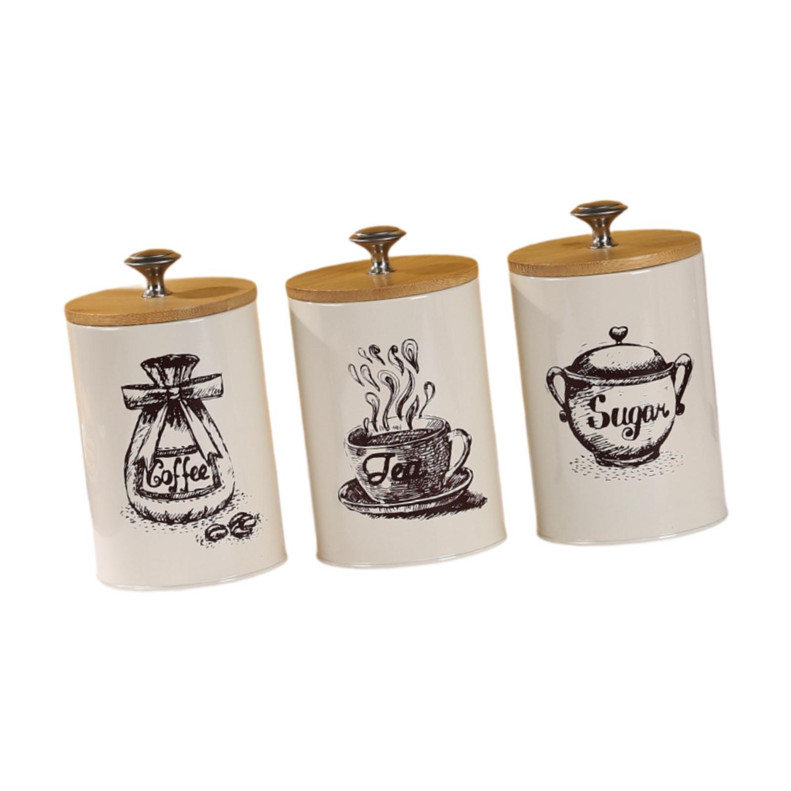 Farmhouse Coffee Tea Sugar Can - đánh giá và giá Coffee Tea Sugar Canister Set