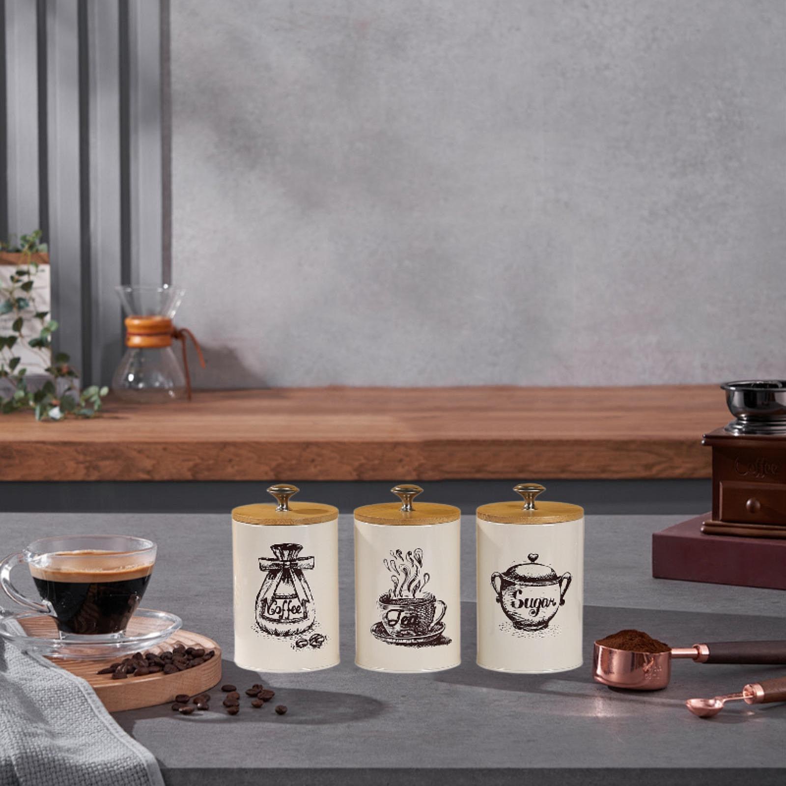 Farmhouse Coffee Tea Sugar Can - đánh giá và giá Coffee Tea Sugar Canister Set