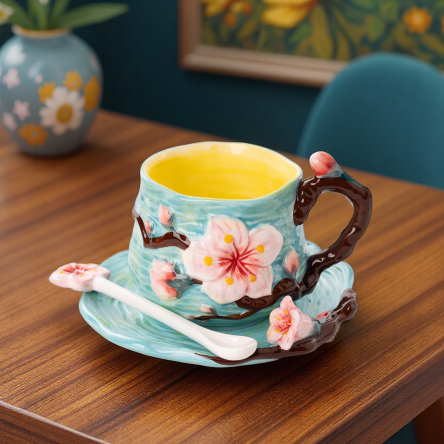 Hand Painted Van Gogh Ceramic  - đánh giá và giá Coffee Tea Van