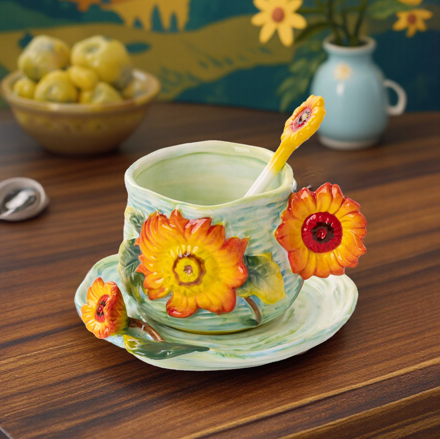 Hand Painted Van Gogh Ceramic  - đánh giá và giá Coffee Tea Van