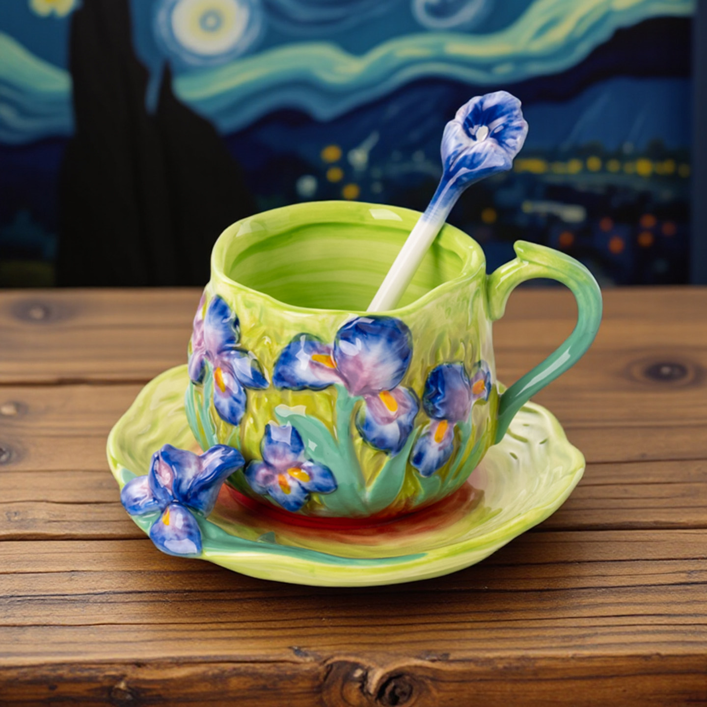 Hand Painted Van Gogh Ceramic  - đánh giá và giá Coffee Tea Van
