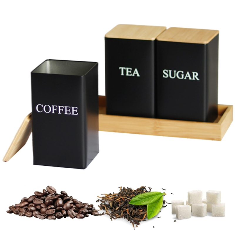 3PCS Set Tea Coffee Sugar Cani - đánh giá và giá Coffee Tea Sugar Canister Set