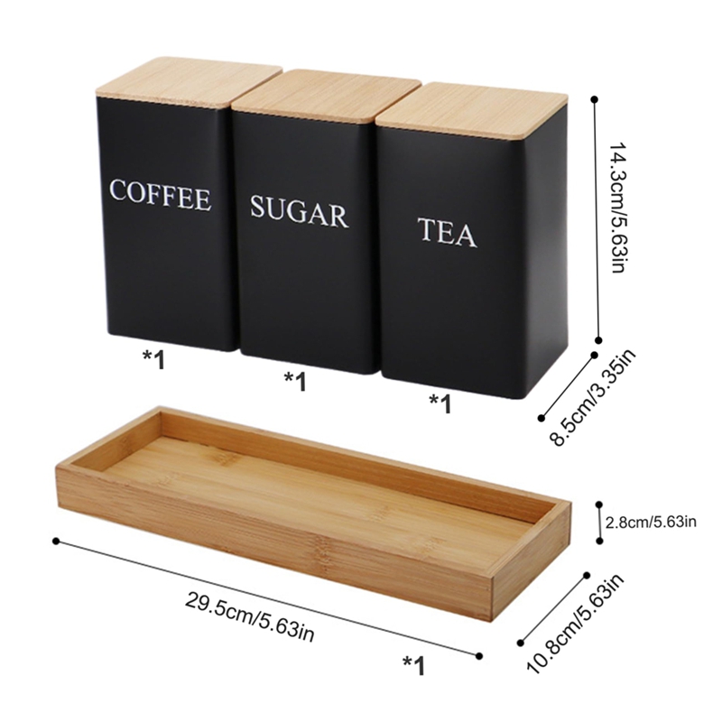 3PCS Set Tea Coffee Sugar Cani - đánh giá và giá Coffee Tea Sugar Canister Set