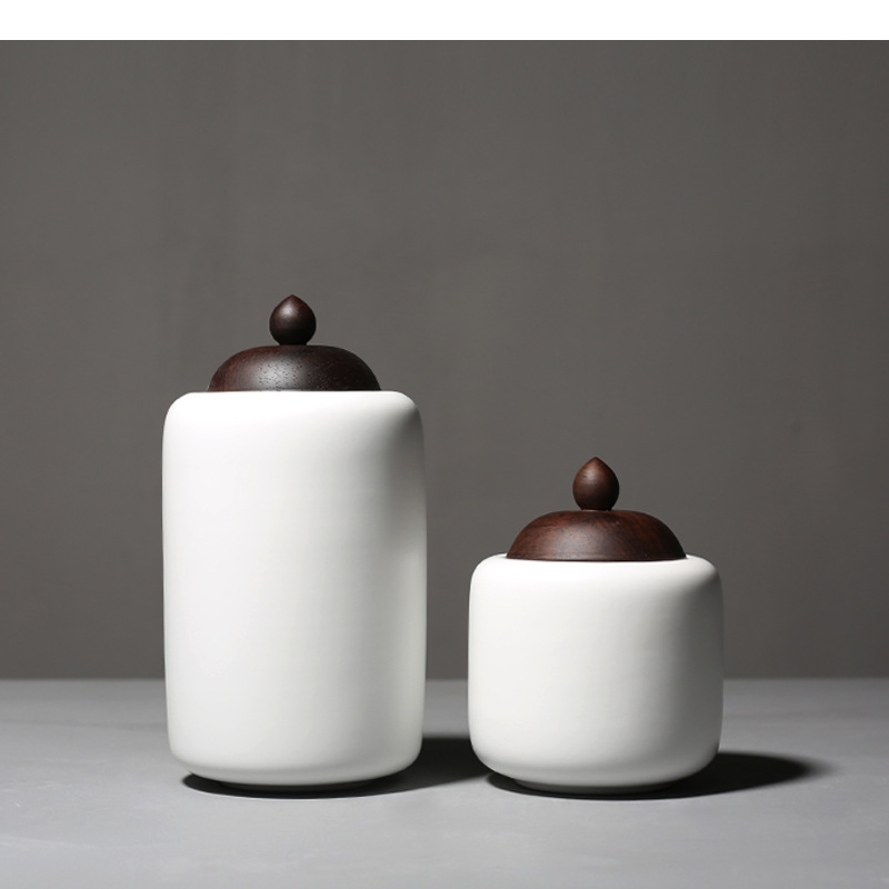 Ceramic Tea Pot Wooden Lid Por - đánh giá và giá Tea Coffee Sugar Container