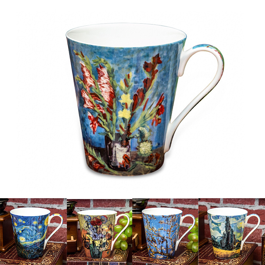 5 Pcs Set Bone China Van Gogh  - đánh giá và giá Coffee Tea Van