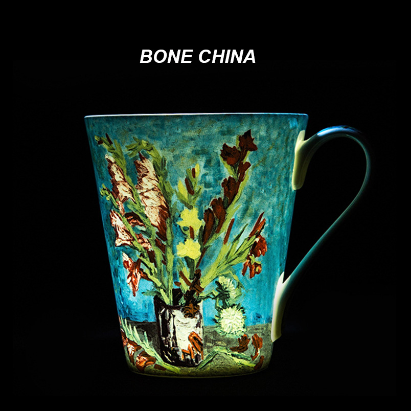 5 Pcs Set Bone China Van Gogh  - đánh giá và giá Coffee Tea Van