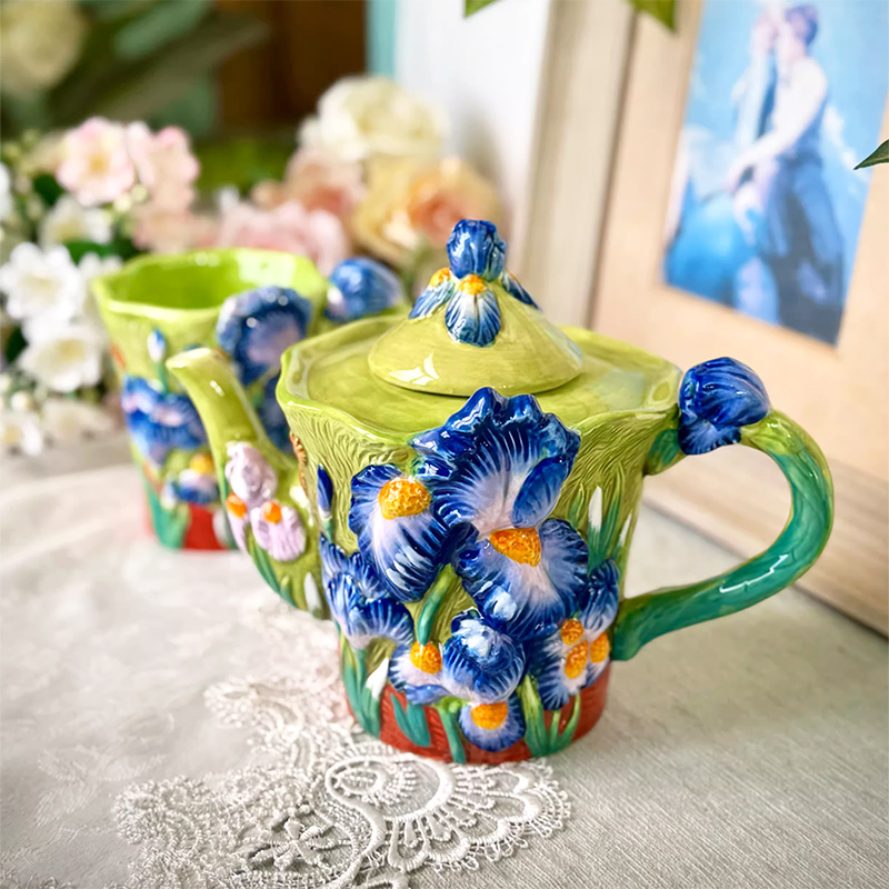 Creative Blue Floral Ceramic C - đánh giá và giá Coffee Tea Van